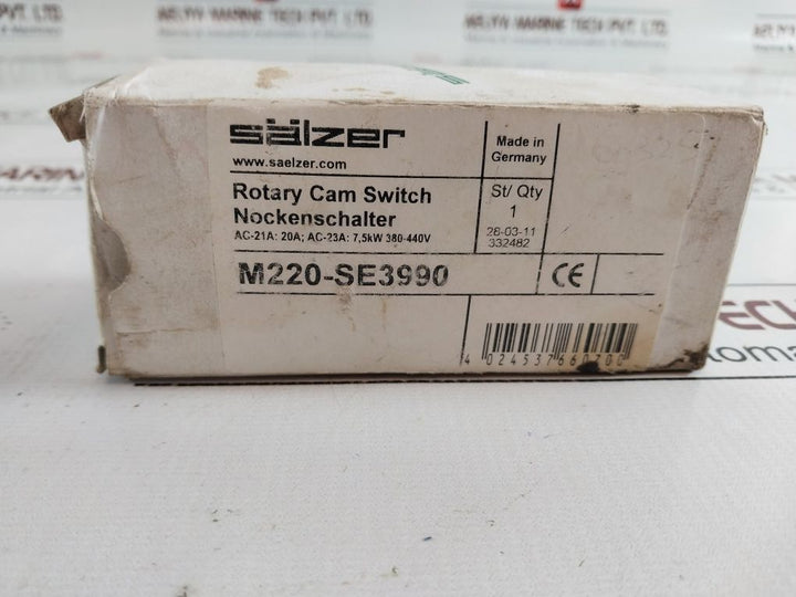 Salzer M220-61325 Rotary Cam Switch 7,5Kw 380-440V M220-se3990