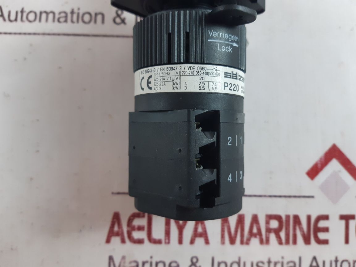 Salzer P220 Rotary/Cam Switch P220-640441
