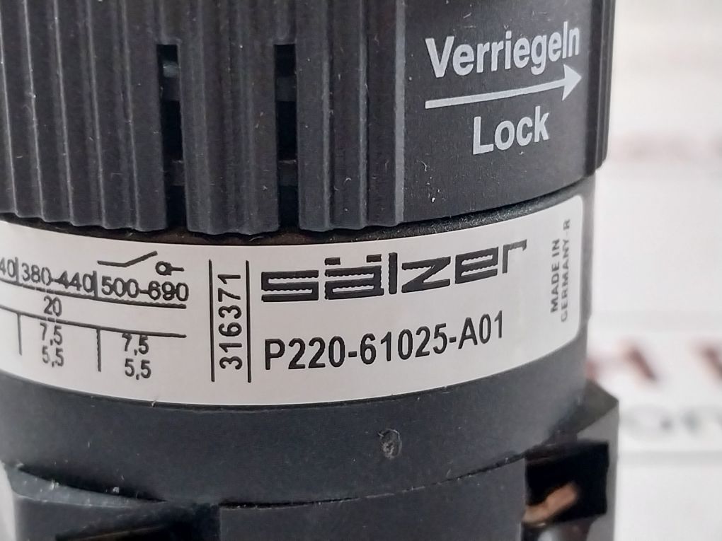 Salzer P220-61025-a01 Rotary Cam Switch