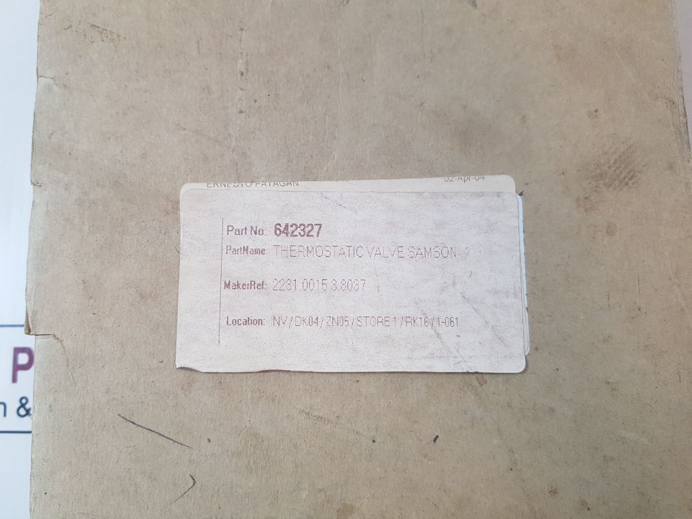 Samson 2231 Thermostat For Temperature Controller 642327