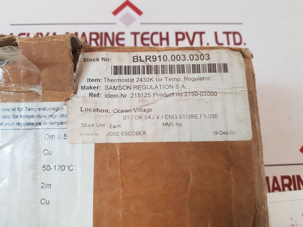 Samson 2750-03000 Temperature Regulator 2430 K
