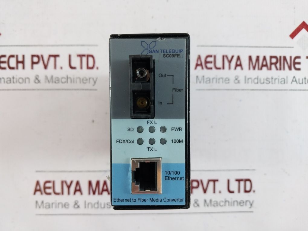 San Telequip Sc09Fen Sm Sc Ethernet To Fiber Media Converter 24V Dc