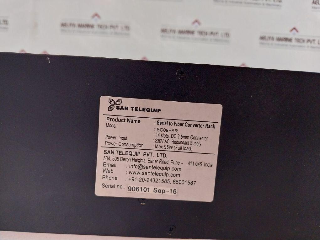 San Telequip Sc09Fsr Ethernet To Fiber Convertor Rack 14 Slots