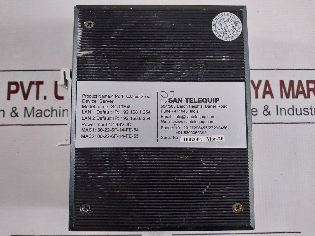 San Telequip Sc10E4I 4 Port Isolated Serial Device Server