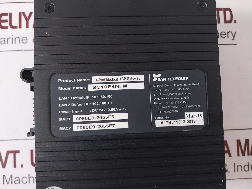 San Telequip Sc10E4Ni M 4-port Modbus Tcp Gateway 