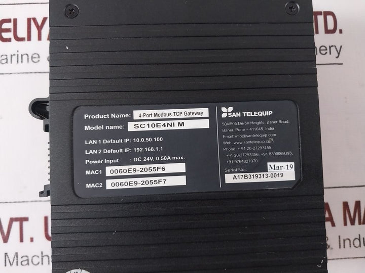 San Telequip Sc10E4Ni M 4-port Modbus Tcp Gateway 
