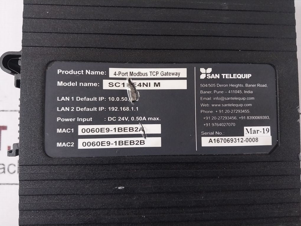 San Telequip Sc10E4Ni M 4-port Modbus Tcp Gateway