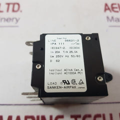 Sanken-airpax Ipa 111 T/A 25.0A Circuit Breaker
