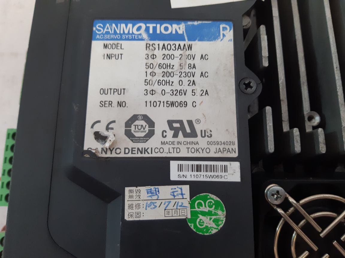 Sanyo Denki Rs1A03Aaw Ac Servo Systems