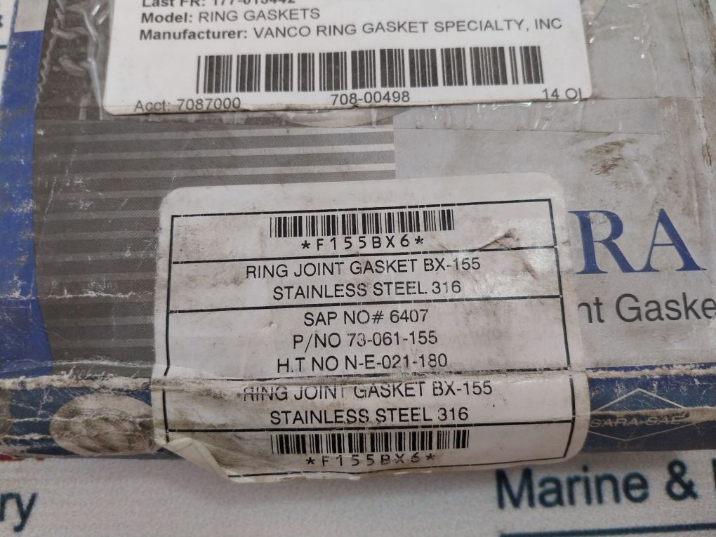 Sara-sae Bx155-316Ss Gasket Vanco Ring S316-4