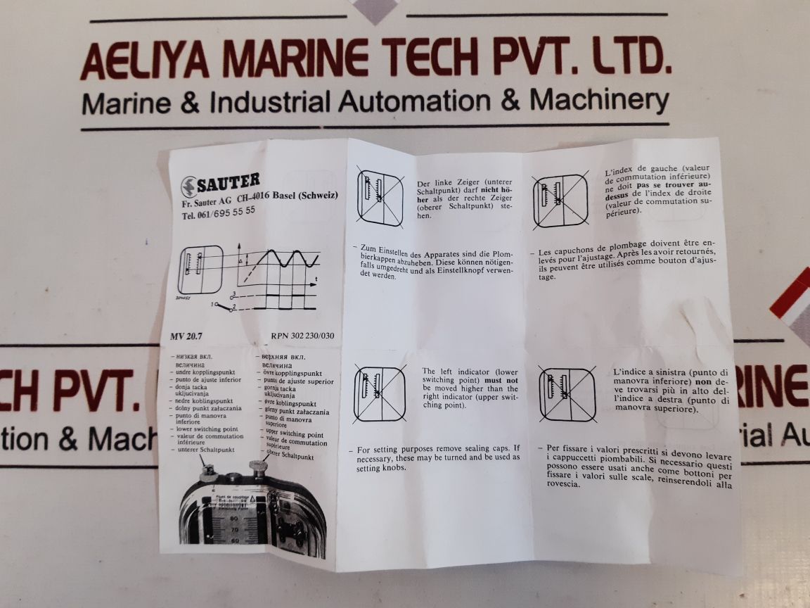 Sauter 1761049-01 Pressure Switch