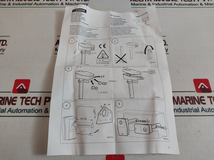 Sauter Hbc111F001 Duct-mounted Humidistat 250V
