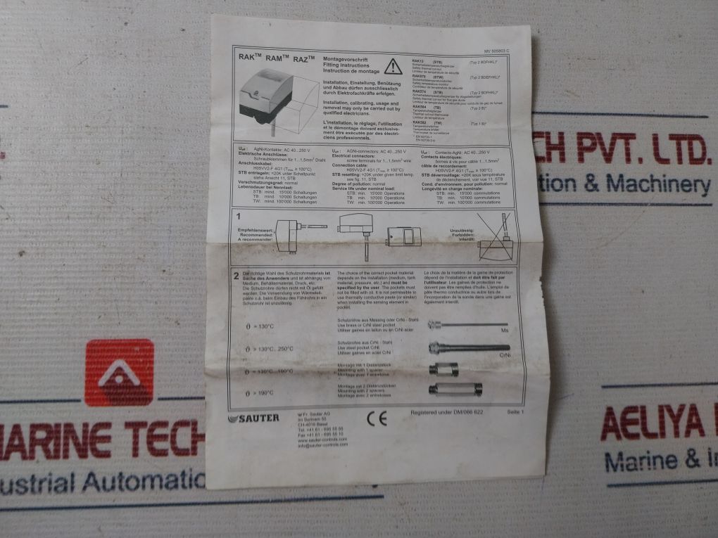 Sauter Rak582.4K001 Thermostat Ip54