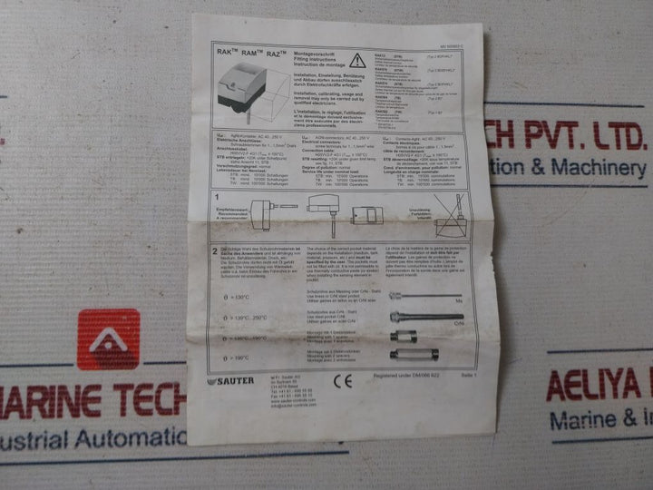 Sauter Rak582.4K001 Thermostat Ip54