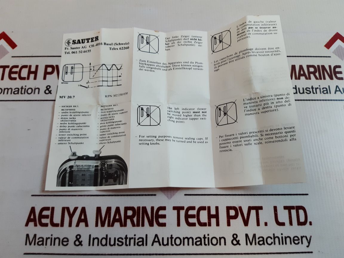 Sauter Tkc 7B 26 F001 Pressure Switch