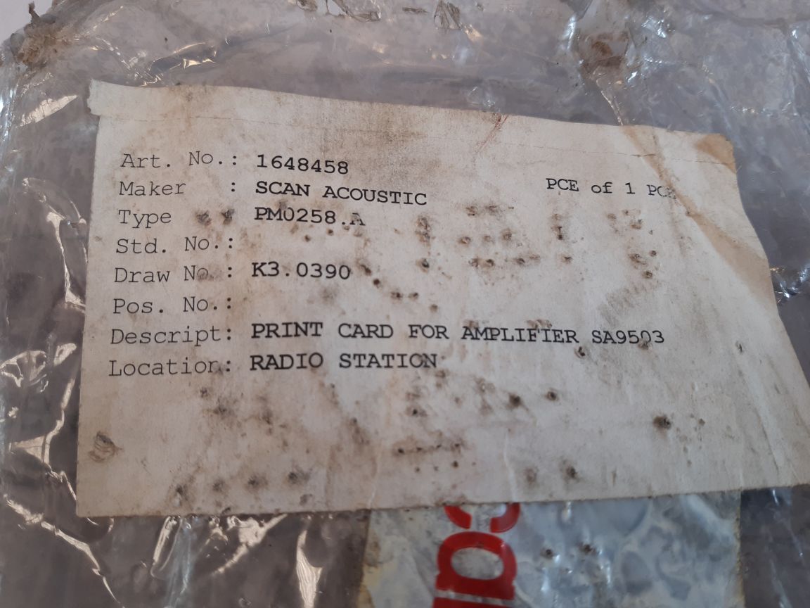 Scan Acoustic Pm0258.A Print Card For Amplifier