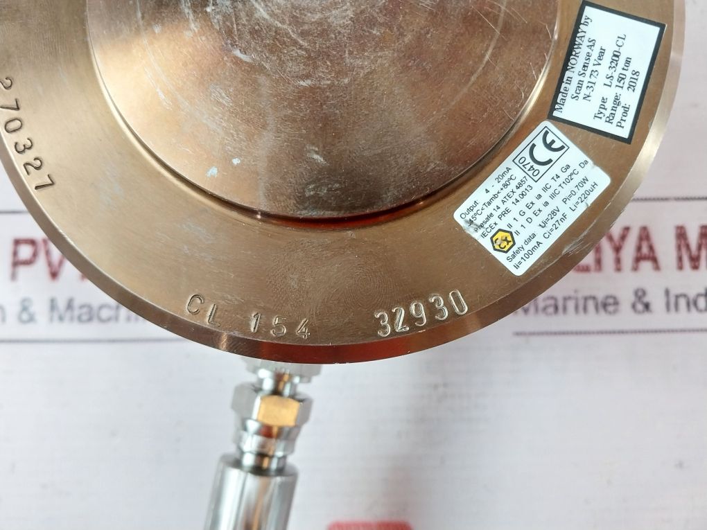 Scan Sense Ls-3200-cl Shear Pin Load Cell Range 150 Ton