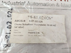 Schaffner Fn2010-3-06 Power Line Filter 110/250Vac