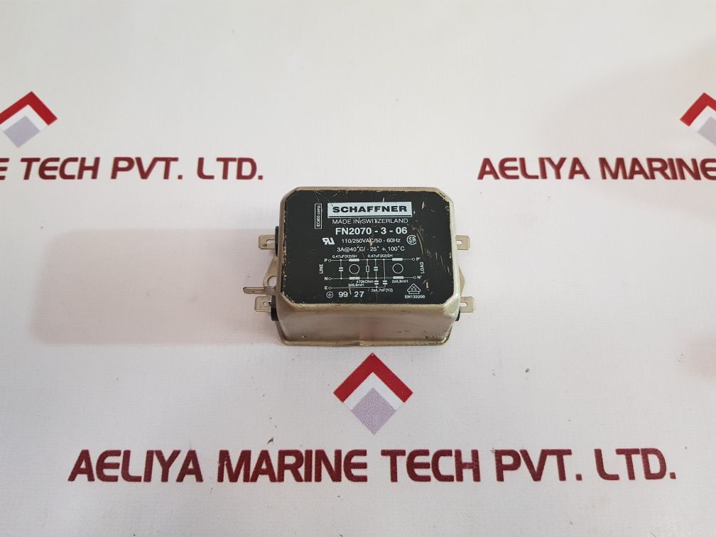 Schaffner Fn2070-3-06 Power Line Filter 110250Vac50-60Hz