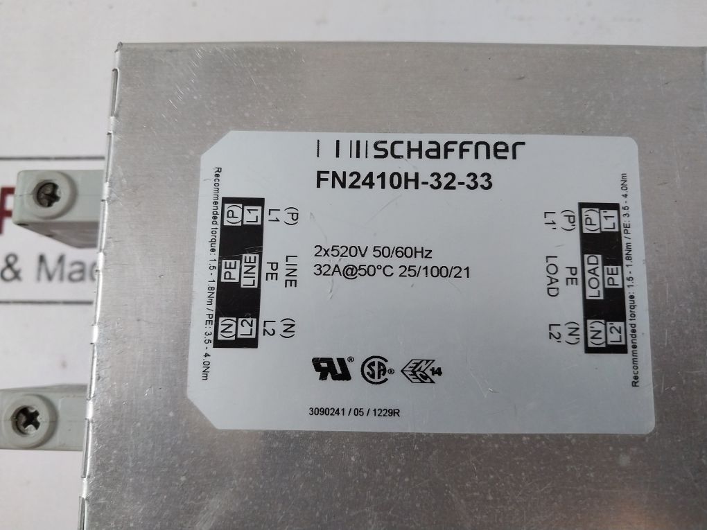 Schaffner Fn2410H-32-33 Power Line Filter