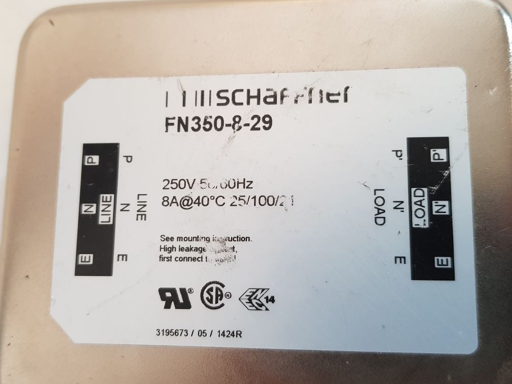 Schaffner Fn350-8-29 Power Line Filter 