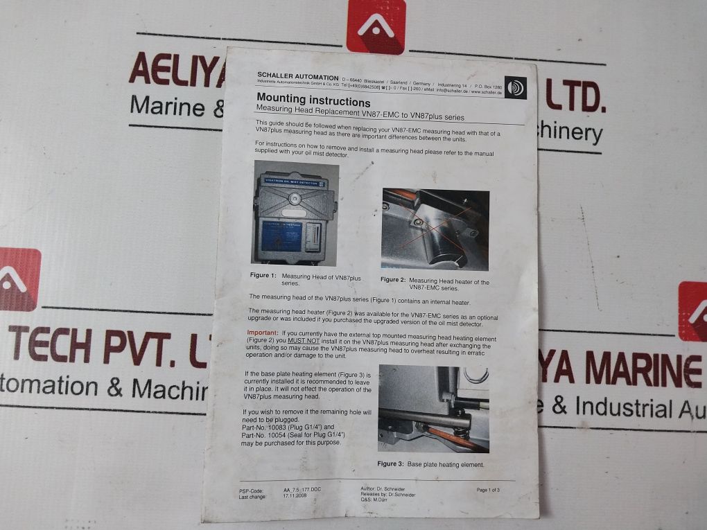 Schaller Vn87Plus Visatron Oil Mist Detectors Commissioning-box Set