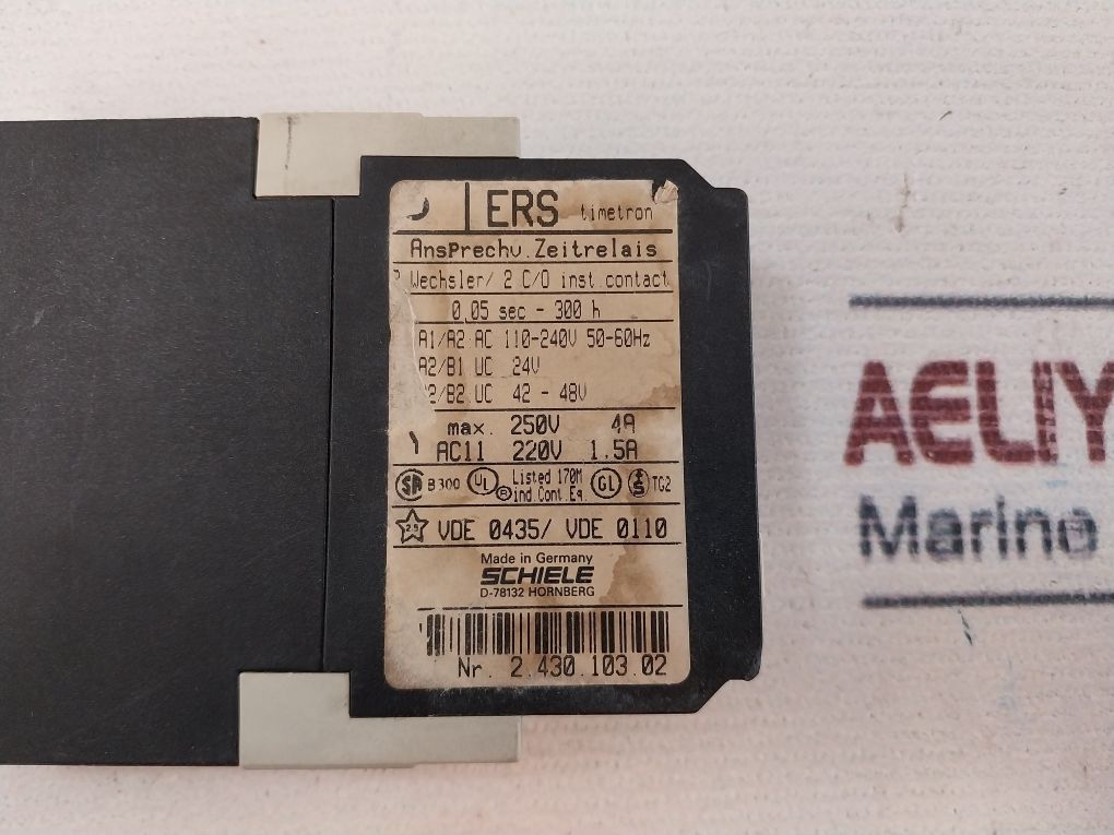 Schiele 2.430.103.02 Contact Time Relay 250V 4A