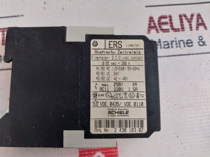Schiele 2.430.103.02 Contact Time Relay Ac11 220V 1.5A