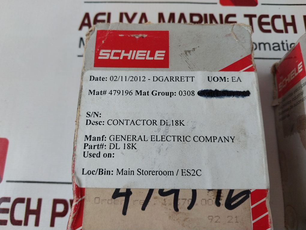 Schiele Dl 18K Contactor 110V 60Hz 96V 50Hz