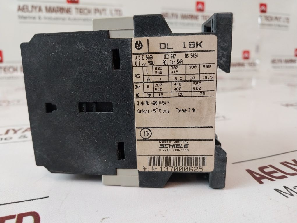 Schiele Dl 18K Contactor 110V 60Hz 96V 50Hz