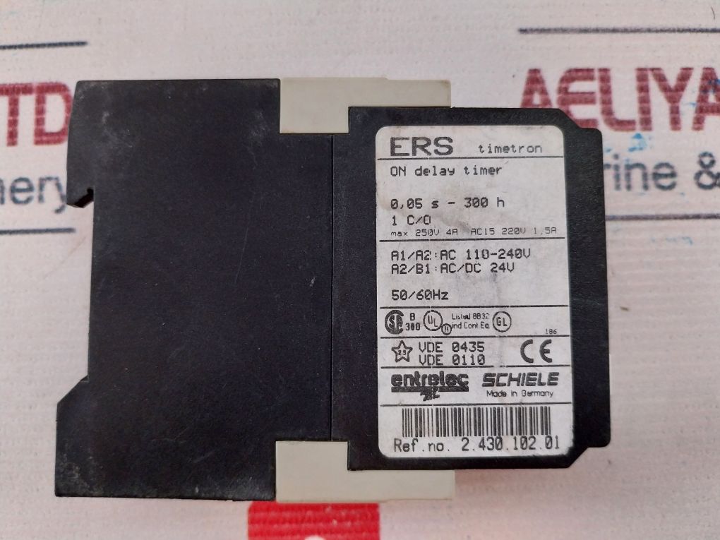 Schiele Ers 2.430.102.01 On Delay Timer Relay 0,05S-300 H