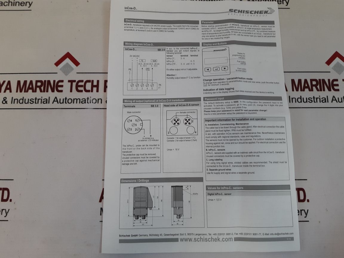 Schischek Incos-d Temperature/Humidity Transmitter