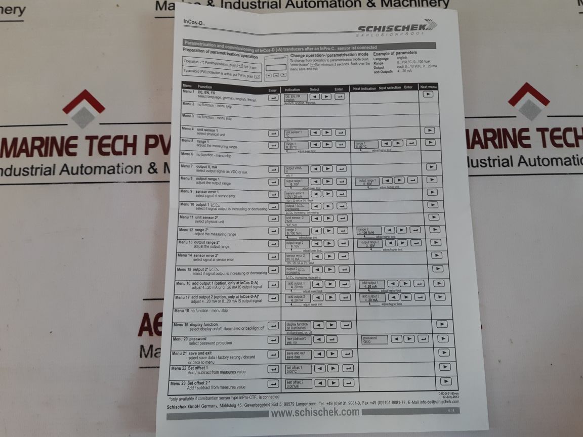 Schischek Incos-d Temperature/Humidity Transmitter