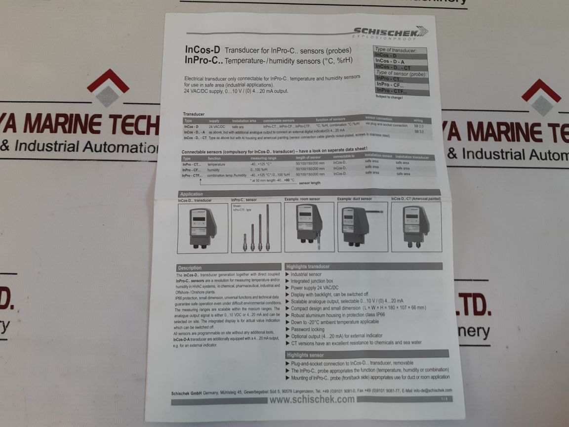 Schischek Incos-d Temperature/Humidity Transmitter