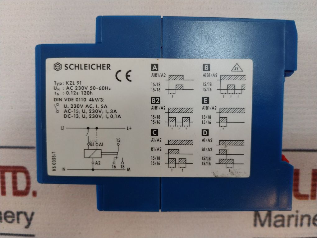 Schleicher Kzl 91 Time Delay Relay Ac 230V 50-60Hz