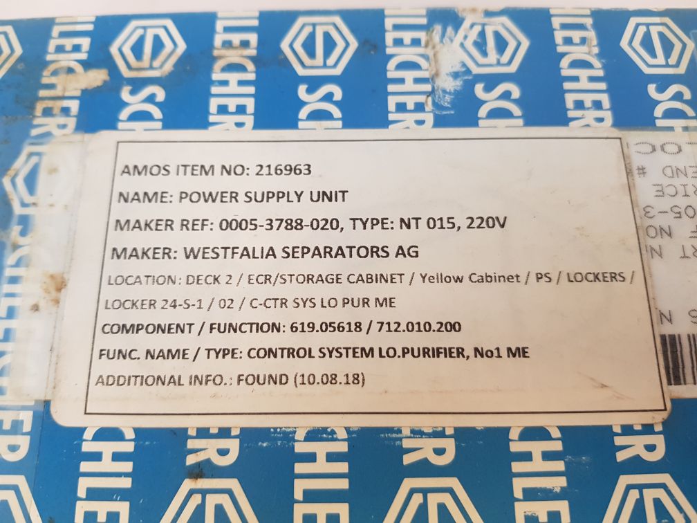 Schleicher nt015/12.5-5 power supply unit