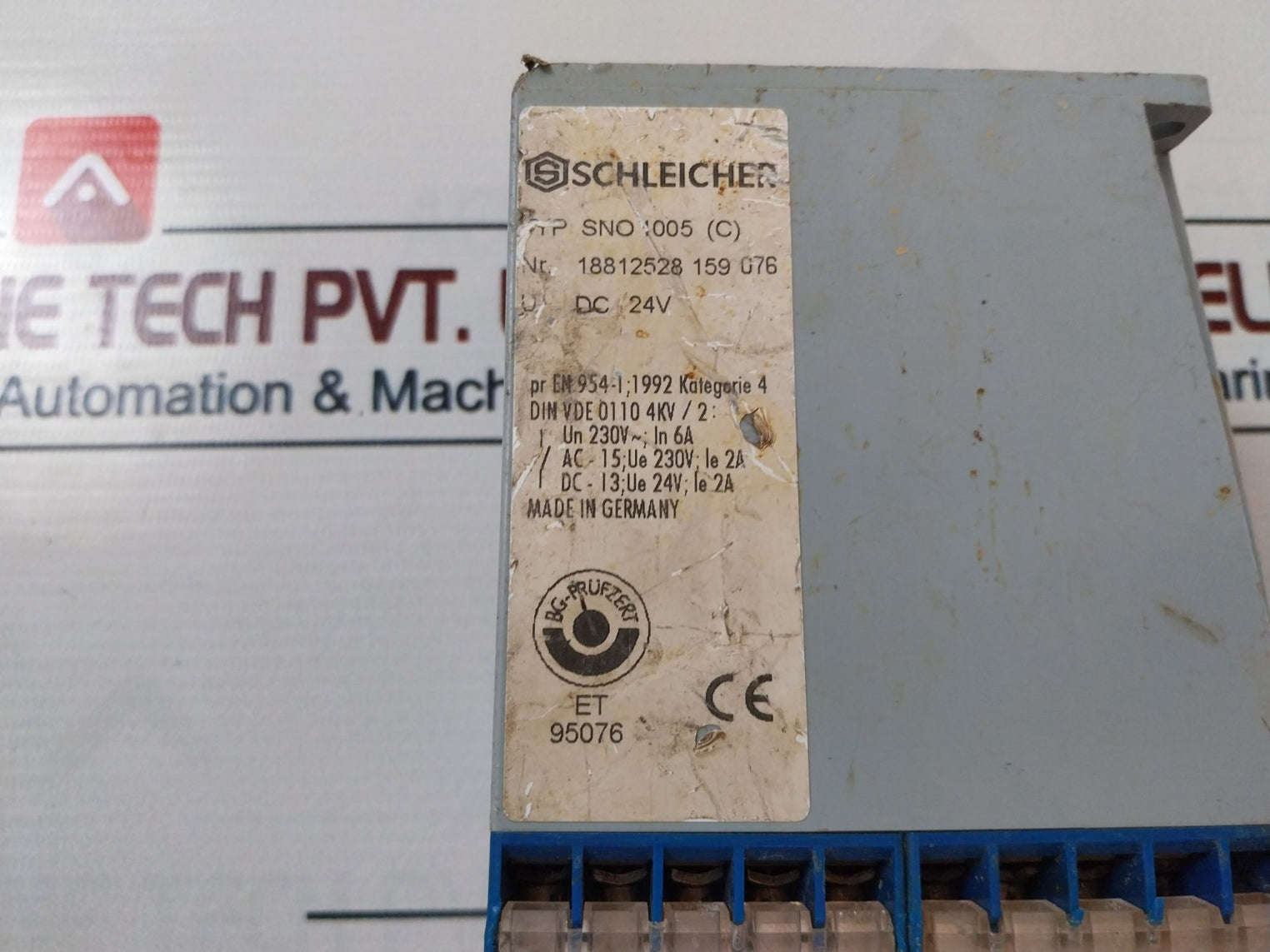 Schleicher Sno 1005 Safety Relay Dc 24V