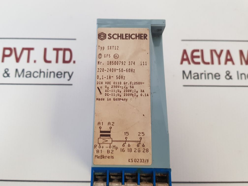Schleicher Sxt12 Current Measuring Relay 220V-240V Ac