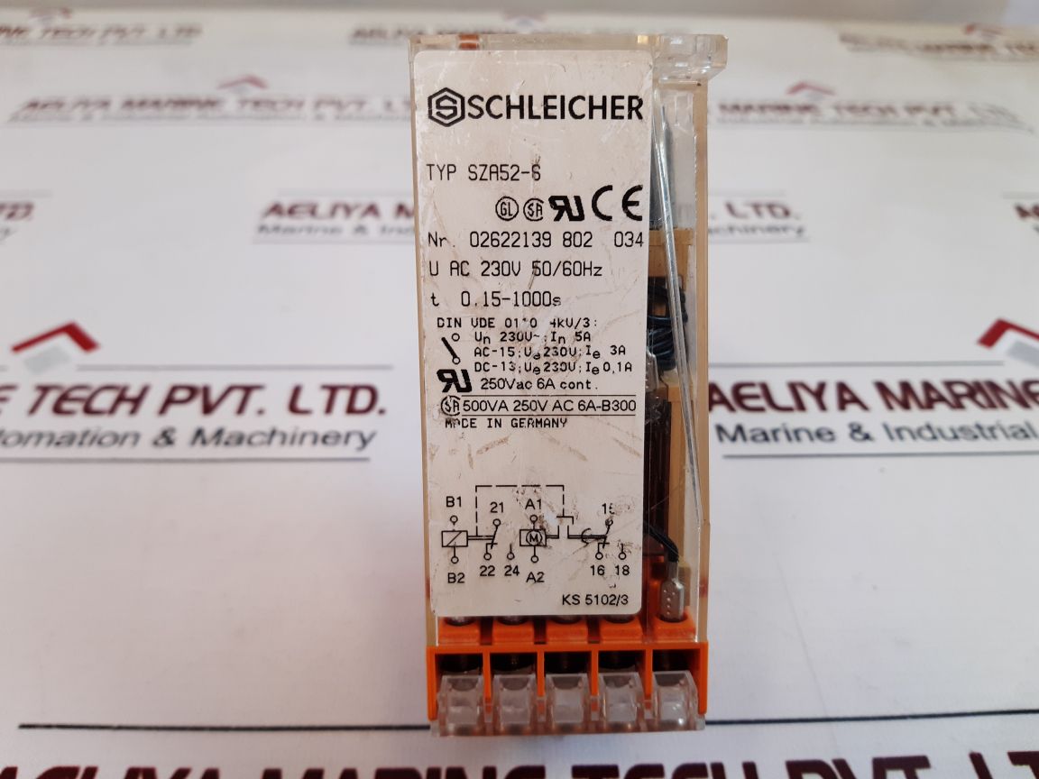 Schleicher Sza52-s Timing Relay 0,15-1000S