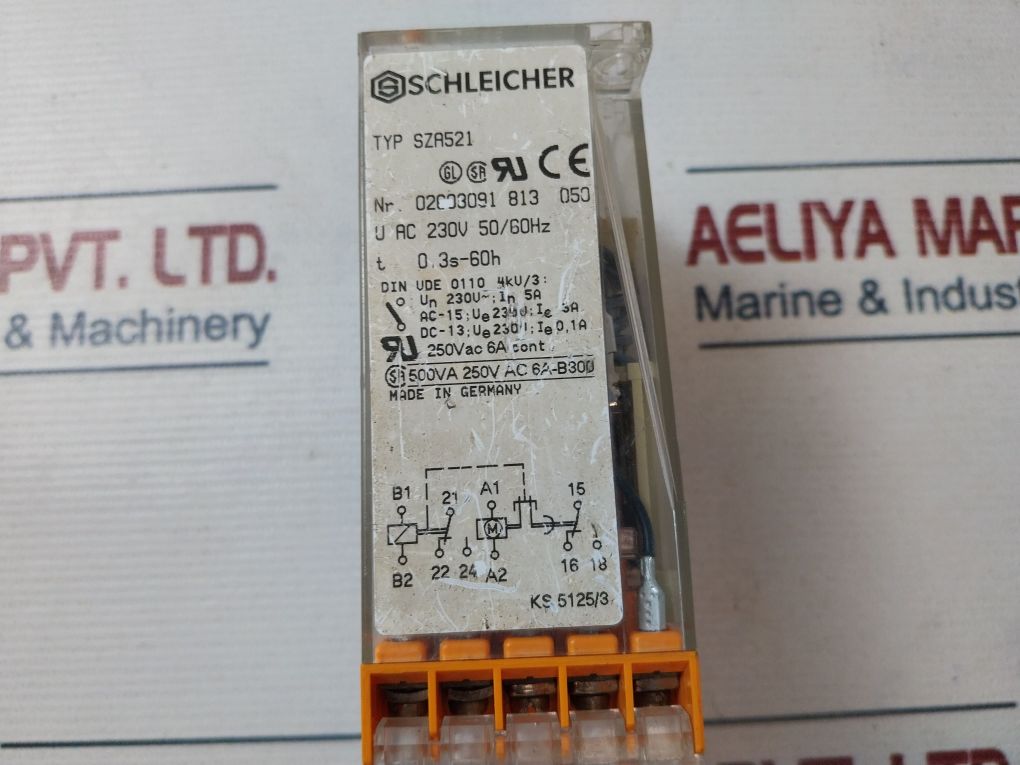 Schleicher Sza521 Time Relay 250Vac 6A