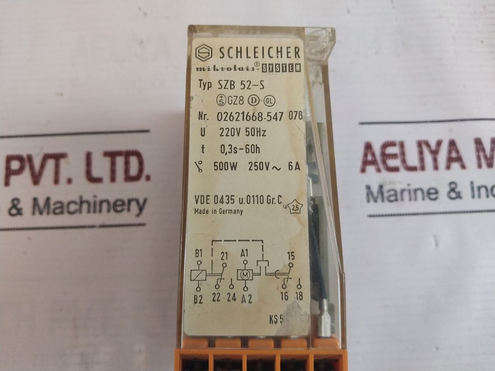 Schleicher Szb 52-s Time Delay Relay 220V 50Hz