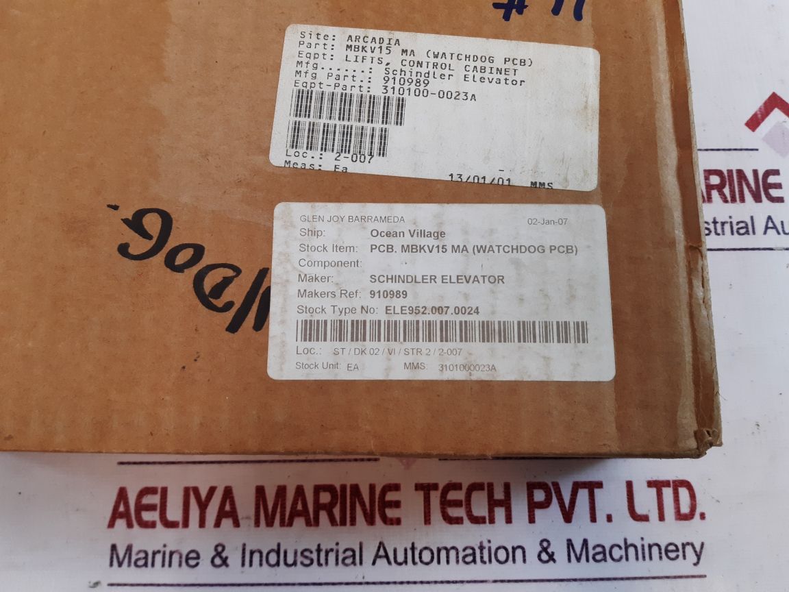 Schlindler Mbkv15 Ma Pcb Card 910 989