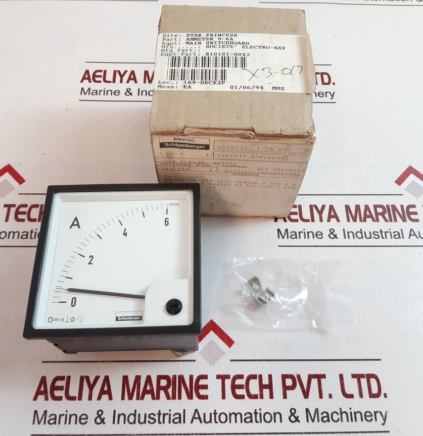 Schlumberger 10101-0042 Ammeter 0-6 A
