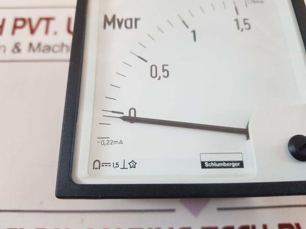 Schlumberger S2624 4953 Panel Meter -0,2 Mvar + 1,6 Mvar