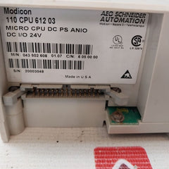 Schneider Aeg 110 Cpu 612 03 Modicon Micro Cpu Module