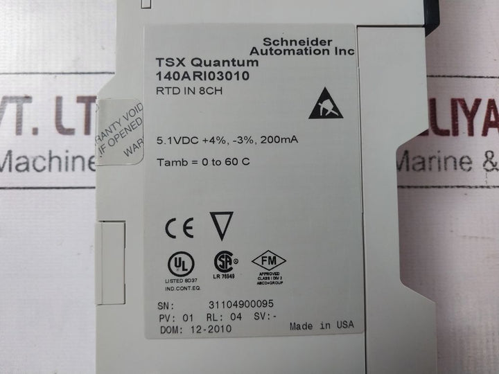 Schneider Automation 140Ari03010 Tsx Quantum Analog Module Rtd In 8Ch