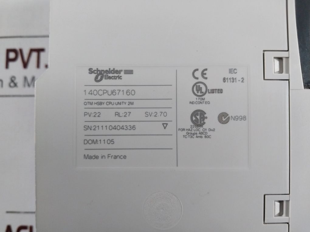 Schneider Electric 140Cpu67160 Hot Standby Controller
