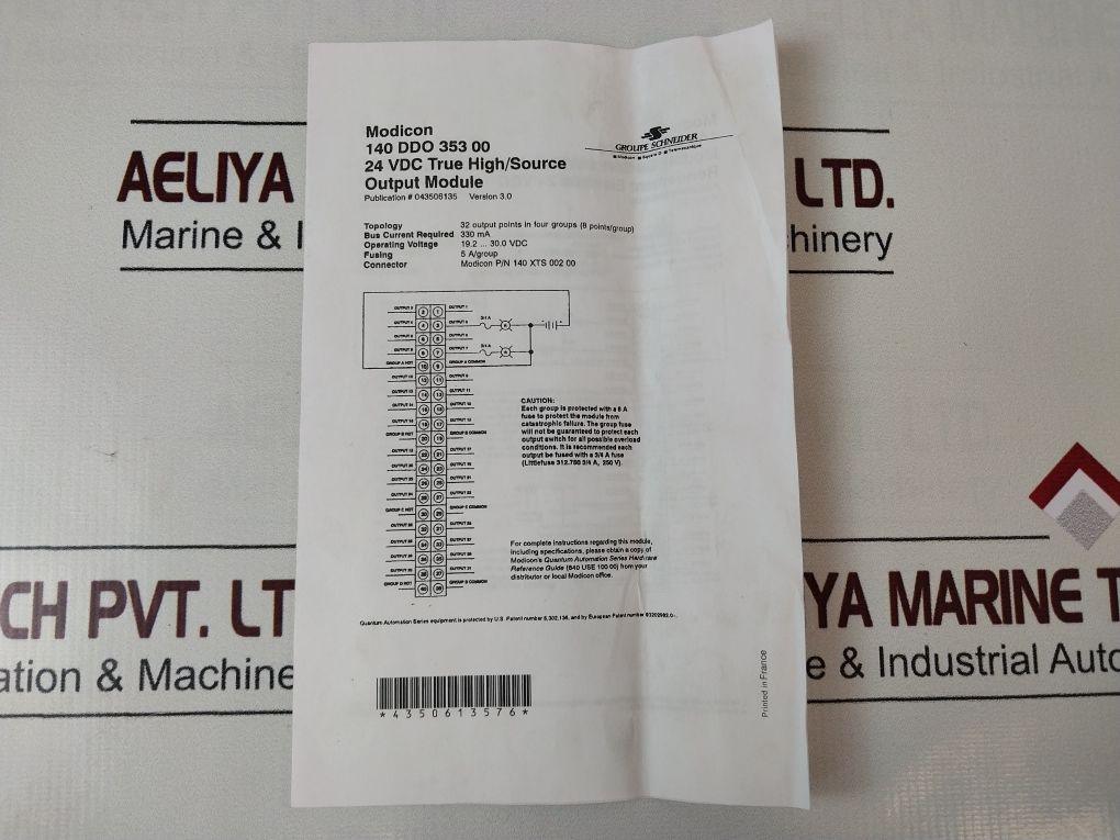 Schneider 140Ddo35300 Modicon Quantum 24Vdc True High/Source Output Module