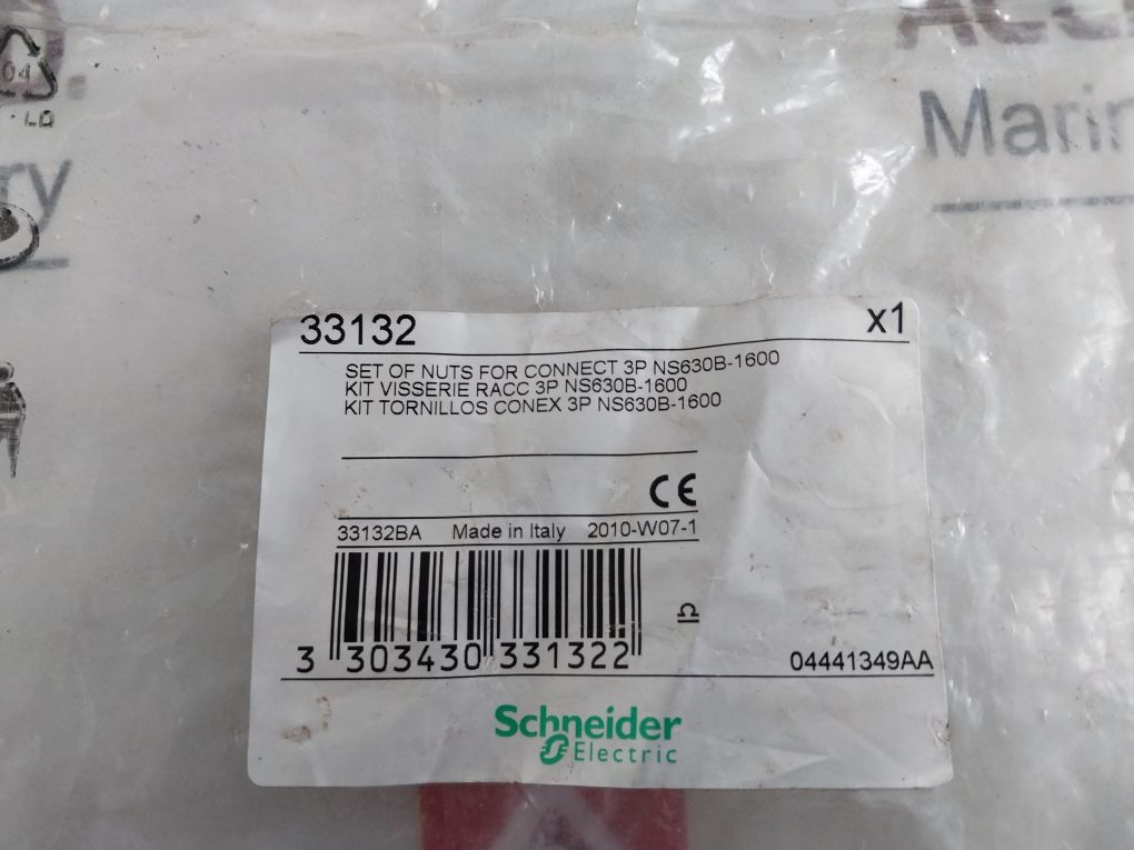 Schneider Electric 33132 Set Of Nuts For Connect 3P Ns630B-1600