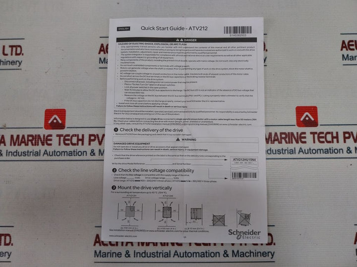 Schneider Electric Atv212Hd11N4 Ac Speed Drive